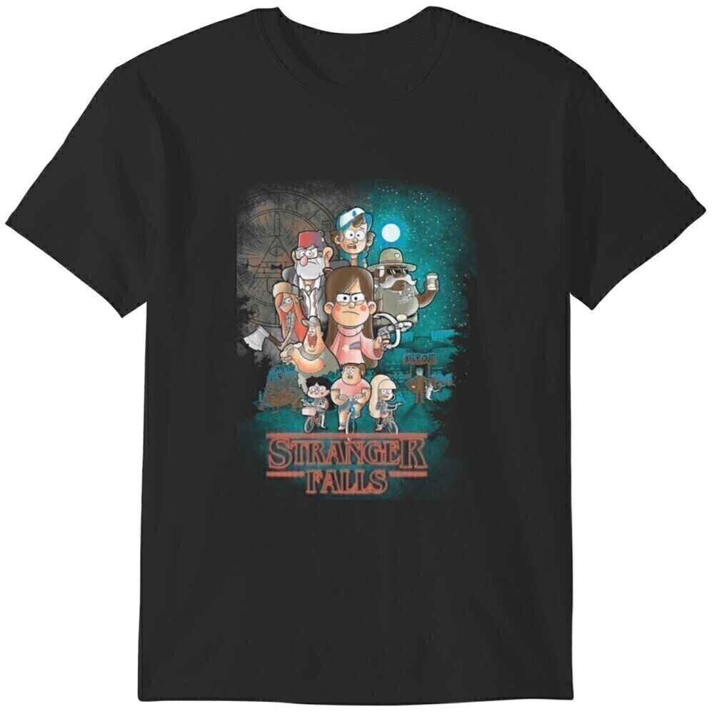 Gravity Falls Stranger Falls Mystery Cartoon Fan Graphic T-Shirt